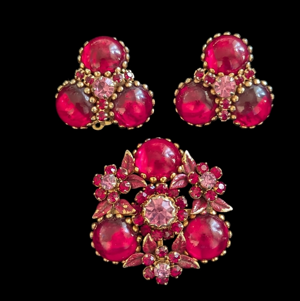 Vintage Brooch & Earring Set